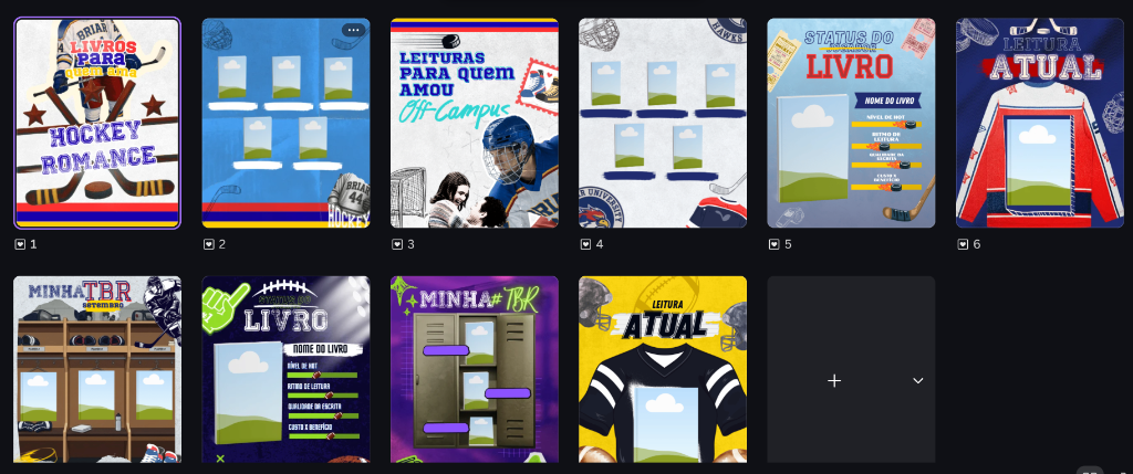Templates do Pack Sports Romance - Hockey e Football
